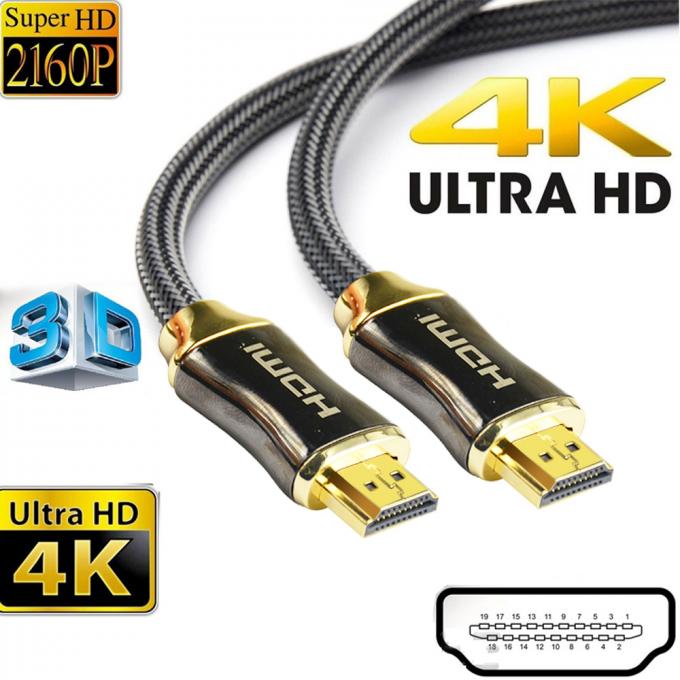 Nylon Weave Shielded 4k HDMI Cable 1.5m With Gold Connector Fast Transfer 7