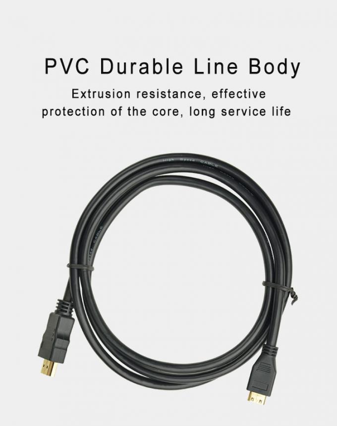 1080P 3D Mini HDMI To HDMI Cable Non Shielded 7.0mm Camera Hdmi Cable 6