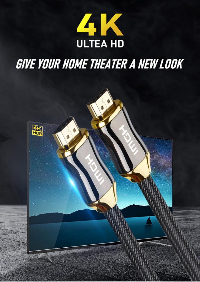 Factory price bare copper network cord support 4K x 2K gold plated hdmi to hdmi cable 7