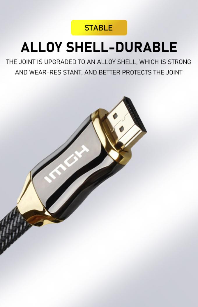 Factory price bare copper network cord support 4K x 2K gold plated hdmi to hdmi cable 8