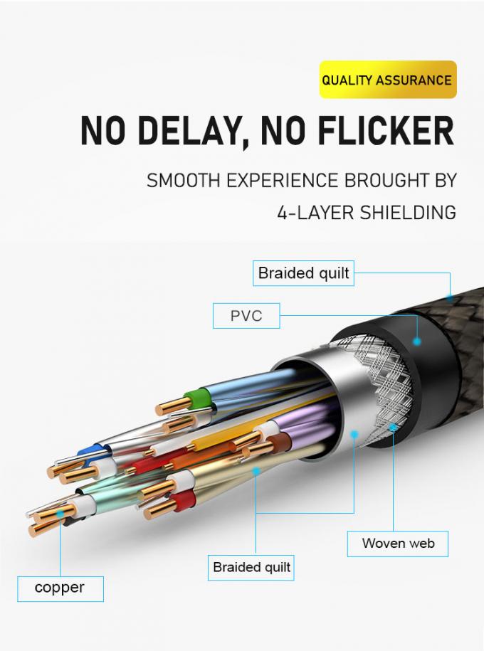 Factory price bare copper network cord support 4K x 2K gold plated hdmi to hdmi cable 9