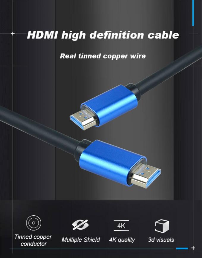 Foil Shielding Male To Male 8K 120Hz HDMI Cable 3D 1080P Gold Plating 7