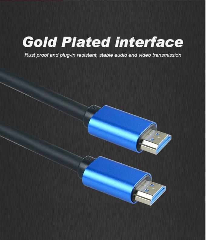 Foil Shielding Male To Male 8K 120Hz HDMI Cable 3D 1080P Gold Plating 14