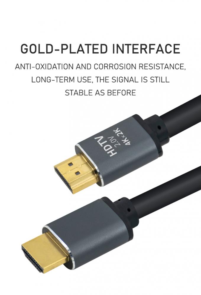 Premium Gray 24K Gold-plated 1080P 3D 4k HDMI Cable, Suitable For PS5 Laptop 1.5M 5