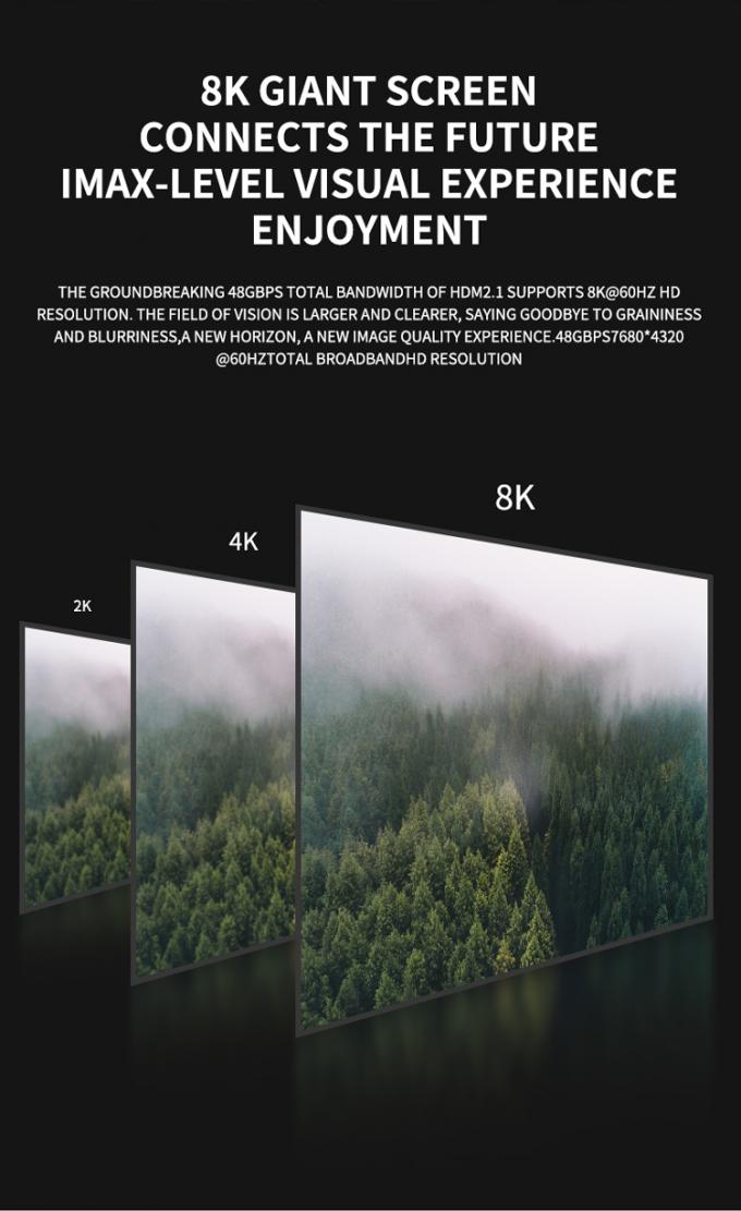 High-Speed 8K 48Gbps HDMI Cable Supports 4K 60Hz Coaxial Type for Microphone Monitor Computer HDTV 2