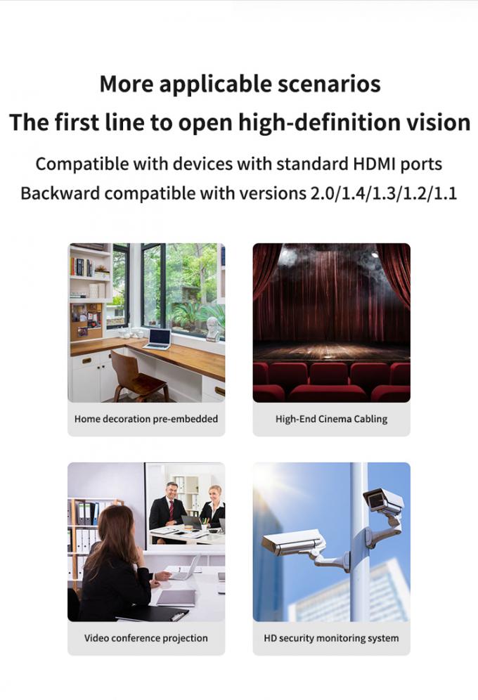 High-Speed 8K 48Gbps HDMI Cable Supports 4K 60Hz Coaxial Type for Microphone Monitor Computer HDTV 8