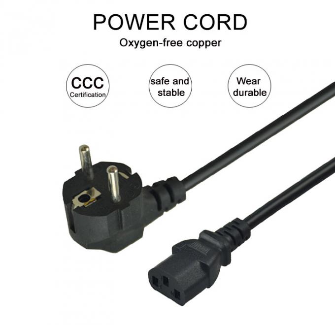 Durable 2pin Plug Black EU Power Cord 1m 1.5m For Laptop Computer Monitor 1