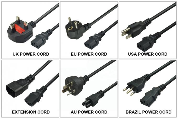 1.5m British Standard Power Cord 0.75 Square Two Core Flat Wire Black Hong Kong Three Plug 16