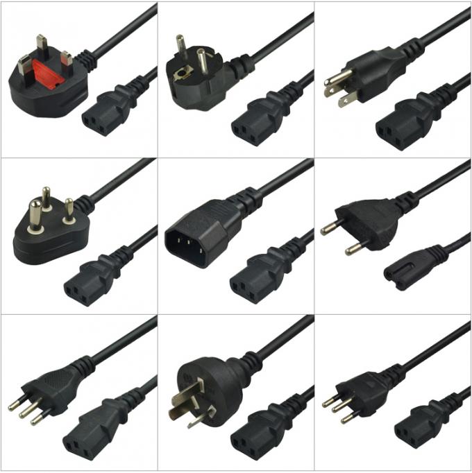 Pvc Jacketed Electrical Power Cord Laptop India Plug Black 6feet 19