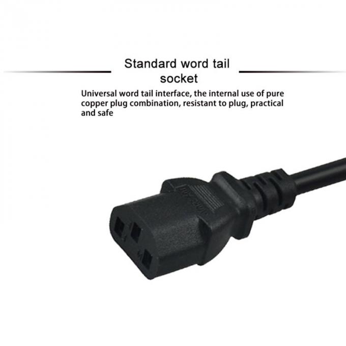 6.8mm O.D EU AC Power Cord 2 Pin Laptop Power Cable 2mtrs With Copper Conductor 3