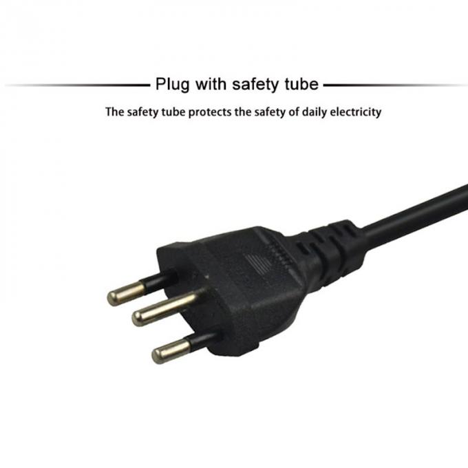 6.8mm O.D EU AC Power Cord 2 Pin Laptop Power Cable 2mtrs With Copper Conductor 4