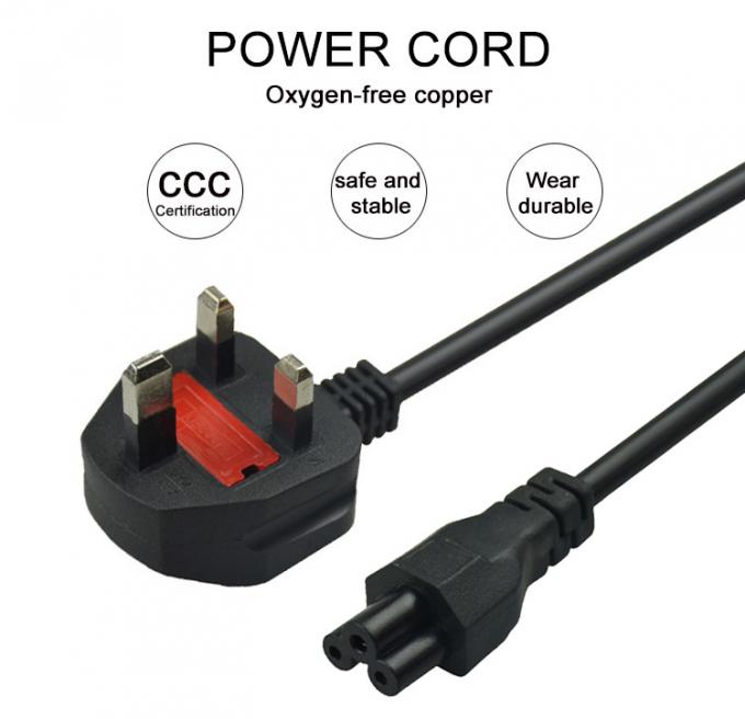 1m 1.5m 1.8m 2m Copper UK Power Cord 3 Pin Laptop Power Cable 1