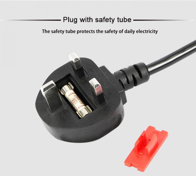 1m 1.5m 1.8m 2m Copper UK Power Cord 3 Pin Laptop Power Cable 5