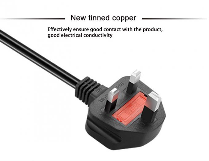 1m 1.5m 1.8m 2m Copper UK Power Cord 3 Pin Laptop Power Cable 6