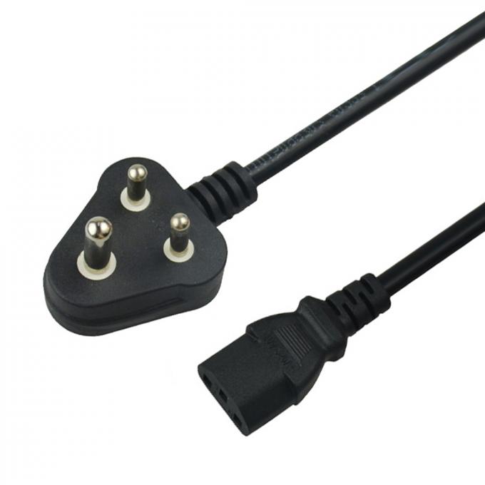 Pvc Jacketed Electrical Power Cord Laptop India Plug Black 6feet 0