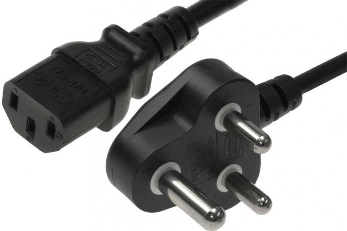 Pvc Jacketed Electrical Power Cord Laptop India Plug Black 6feet 2
