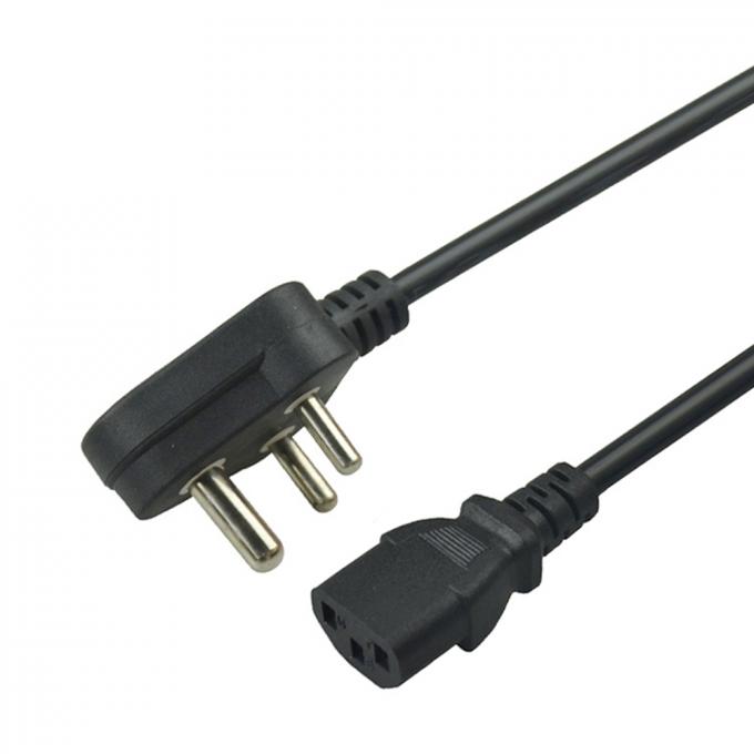 Pvc Jacketed Electrical Power Cord Laptop India Plug Black 6feet 1