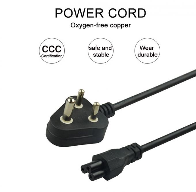 Pvc Jacketed Electrical Power Cord Laptop India Plug Black 6feet 11