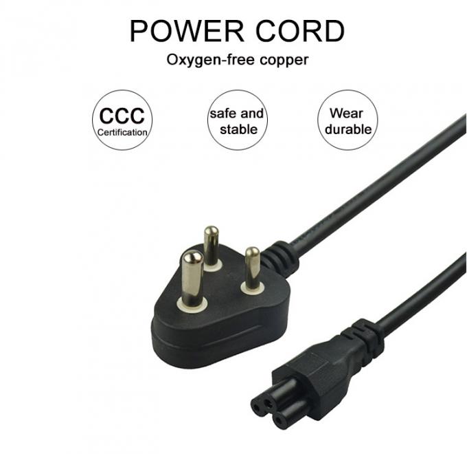Durable Standard Copper Electrical Power Cord 3Pin Indian Power Cable 1
