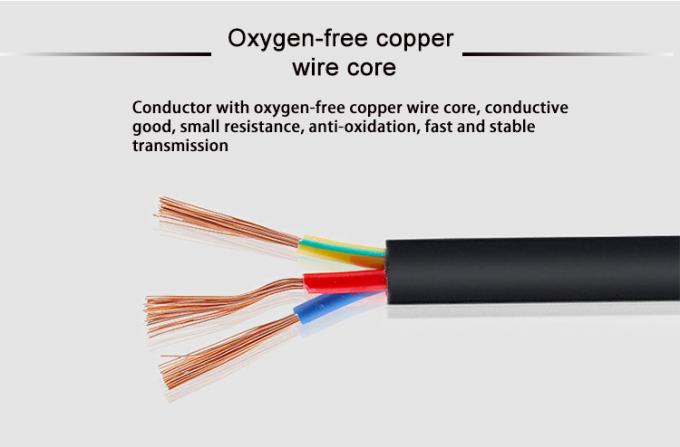 Durable Standard Copper Electrical Power Cord 3Pin Indian Power Cable 3