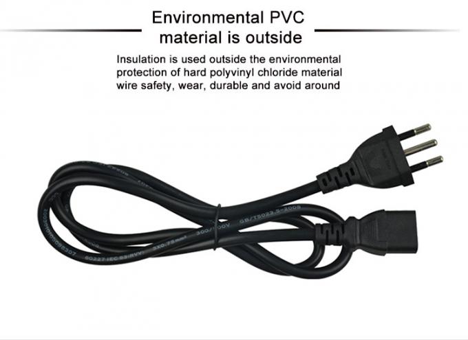 3Pin Brazil Plug Electrical Power Cord 1m 1.5m 1.8m 2m For PC Adapter 11