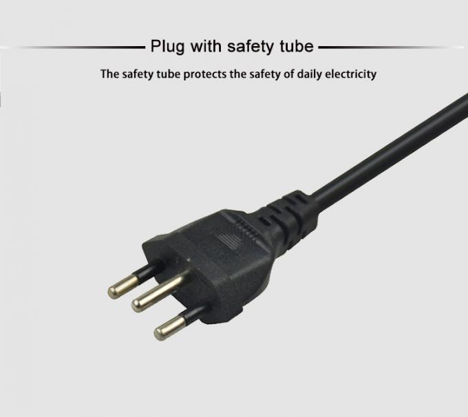 3Pin Brazil Plug Electrical Power Cord 1m 1.5m 1.8m 2m For PC Adapter 14