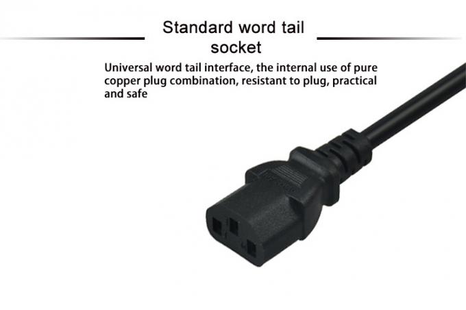 3Pin Brazil Plug Electrical Power Cord 1m 1.5m 1.8m 2m For PC Adapter 13