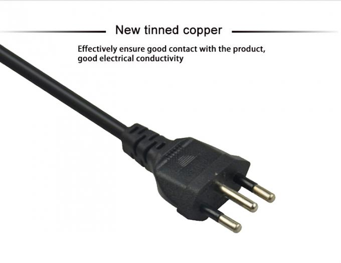 3Pin Brazil Plug Electrical Power Cord 1m 1.5m 1.8m 2m For PC Adapter 15