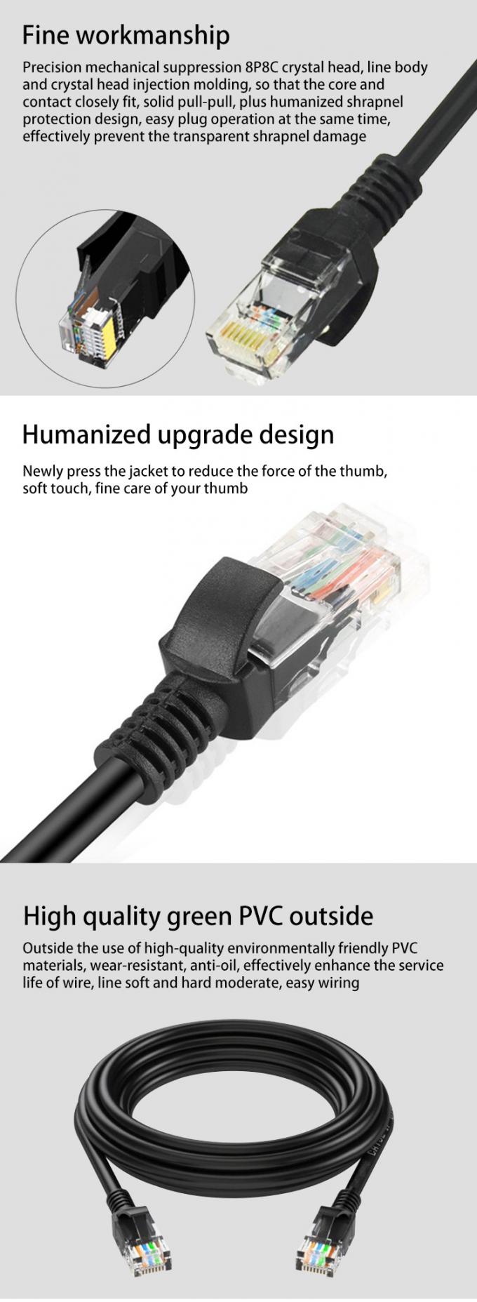 OEM SFTP Four Twist Pairs RJ45 CAT5 Patch Cord 1M 1.5M 2M Customizable 4