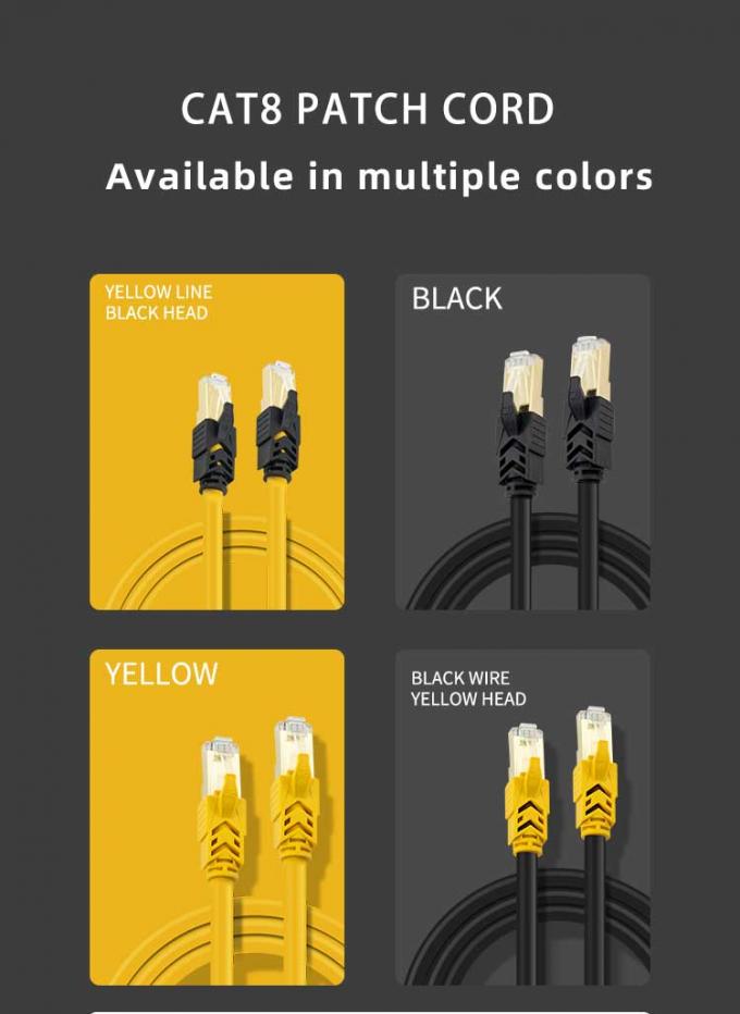Colorful Ftp Cat 8 Patch Cord 3 Feet Cat 8 Ethernet Cable For Computer 9