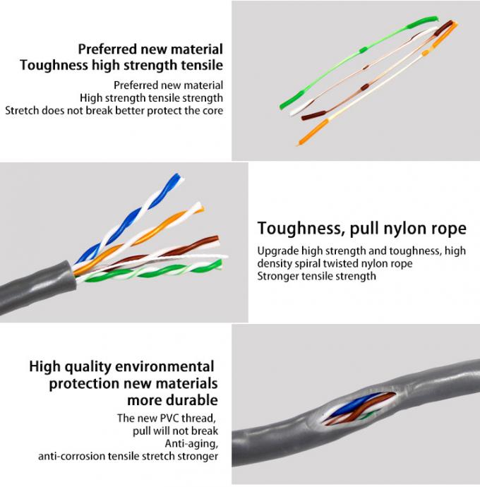HDPE Insulation 0.4 Cca Utp CAT6 Lan Cable With CE Certificates 6