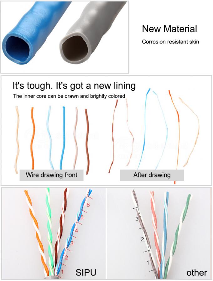 5.8MM black utp cat5e cable outdoor copper communication cat5e network cable 3