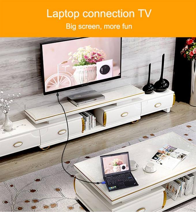 PC Computer Monitor VGA To VGA Cable 1.5m With Steel Conductor And Gold Plated 3