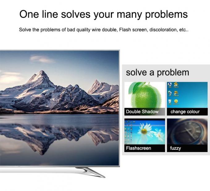 PC Computer Monitor VGA To VGA Cable 1.5m With Steel Conductor And Gold Plated 6