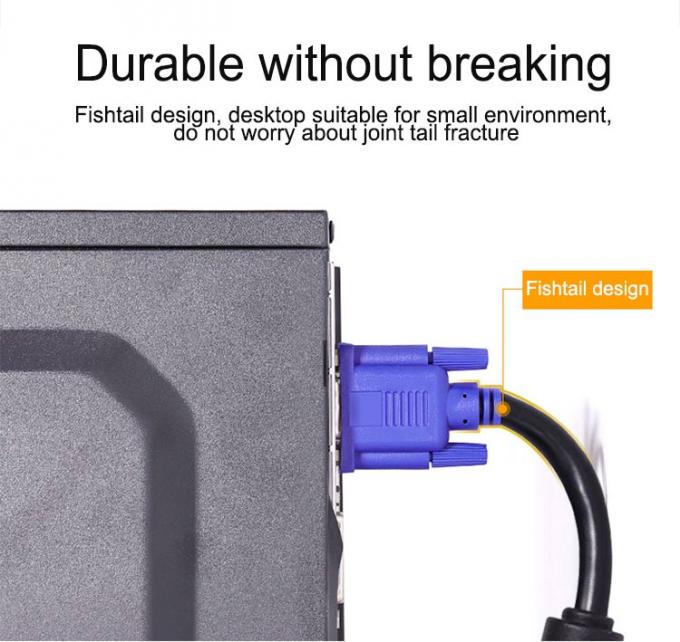 PC Computer Monitor VGA To VGA Cable 1.5m With Steel Conductor And Gold Plated 9