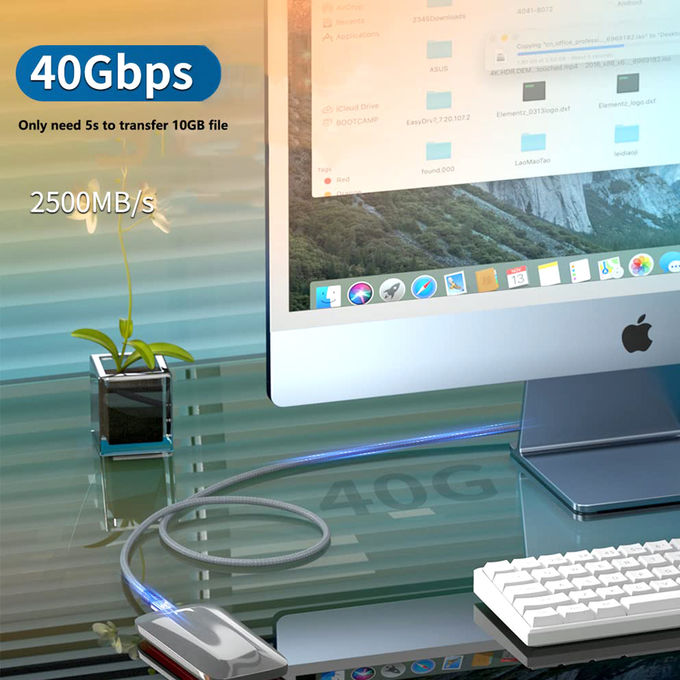 New Product Grey USB 4.0 1M Lightning Fast Charging TYPEC TO TYPEC 40GBPS HDMI Cable 8K 8