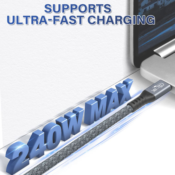 New Product Grey USB 4.0 1M Lightning Fast Charging TYPEC TO TYPEC 40GBPS HDMI Cable 8K 9