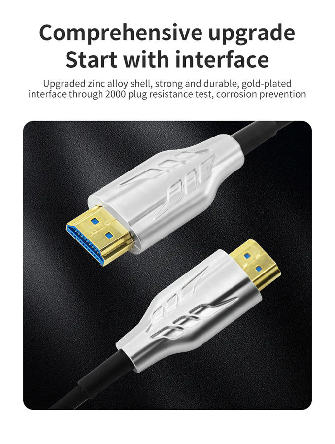 Black 10M HDMI Cable 4K 60Hz 18Gbps AOC HDMI Ultra-HD Optical Fiber Optic Cable 11