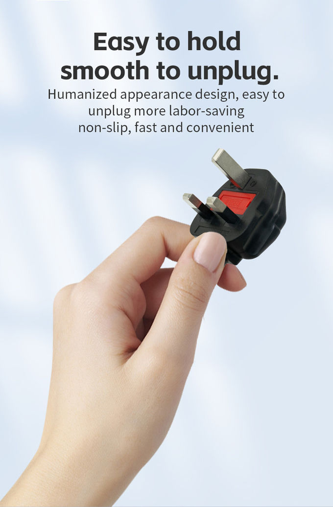 1.5m British Standard Power Cord 0.75 Square Two Core Flat Wire Black Hong Kong Three Plug 11