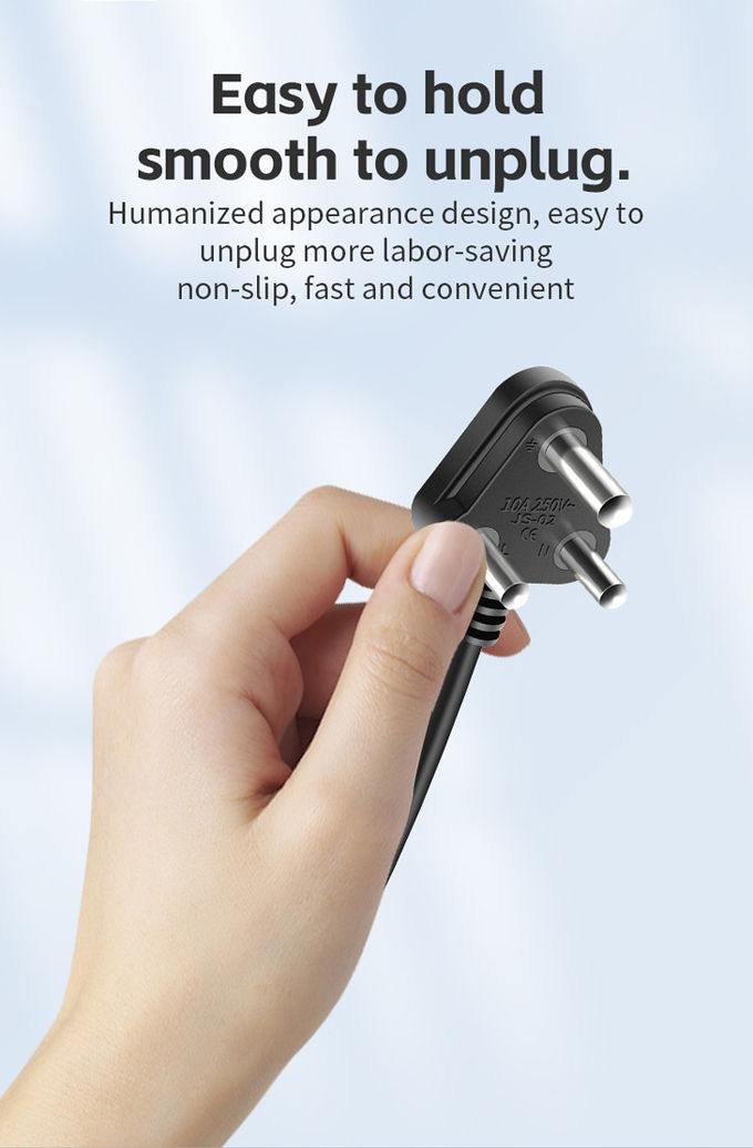1.5M India Power Electric Plug With Power Cord South Africa 3 Pin Power Cable For Computer And Laptop 10