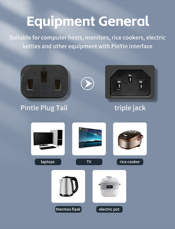 1.5M India Power Electric Plug With Power Cord South Africa 3 Pin Power Cable For Computer And Laptop 6