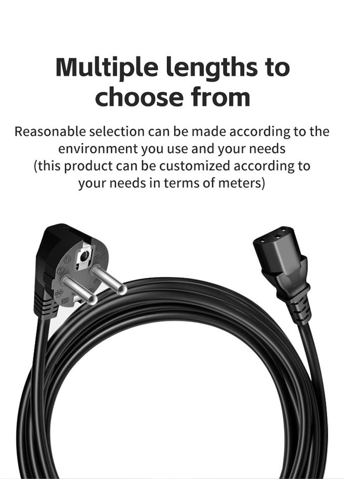 EU Power Cord 1.5M 110-250V High Quality Europe Eu 3 Pin PSU Power Supply Cord For Pc Computer Psu Cooker 4