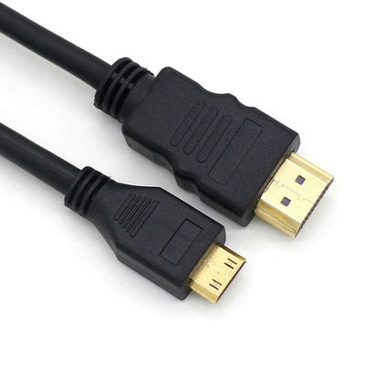 1080P 3D Mini HDMI To HDMI Cable Non Shielded 7.0mm Camera Hdmi Cable