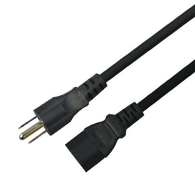Customizable 1.5mtrs USA Power Cord PE PVC For Computer Black Color
