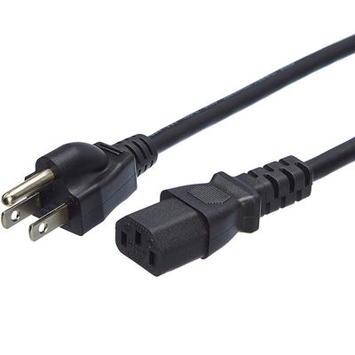 Customizable 1.5mtrs USA Power Cord PE PVC For Computer Black Color