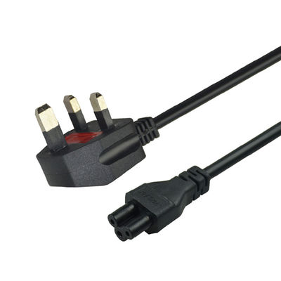 3 Prong Mickey Mouse Plug UK Power Cord 1mtrs With PVC Jacketed