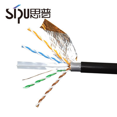 Utp Ftp 305m CAT6 Lan Cable 23/24 Awg Black With 8 Conductors