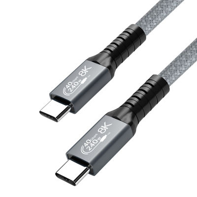New Product Grey USB 4.0 1M Lightning Fast Charging TYPEC TO TYPEC 40GBPS HDMI Cable 8K