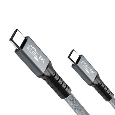 New Product Grey USB 4.0 1M Lightning Fast Charging TYPEC TO TYPEC 40GBPS HDMI Cable 8K