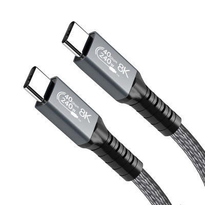 New Product Grey USB 4.0 1M Lightning Fast Charging TYPEC TO TYPEC 40GBPS HDMI Cable 8K